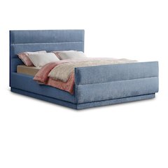 Paxton Light Blue Chenille Fabric Full Bed