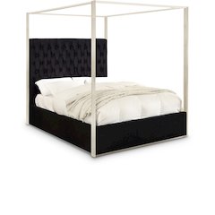 Porter Black Velvet King Bed
