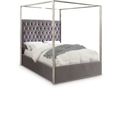 Porter Grey Velvet King Bed