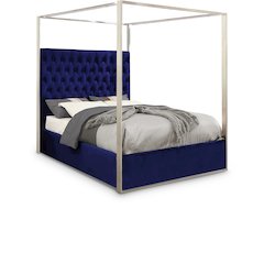 Porter Navy Velvet King Bed