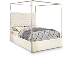 Porter White Velvet King Bed