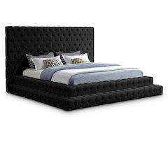 Revel Black Velvet King Bed