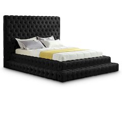 Revel Black Velvet Queen Bed