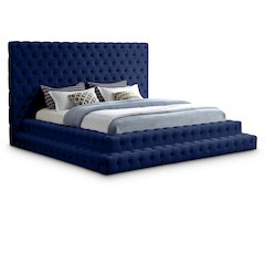 Revel Navy Velvet King Bed