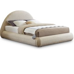 Rudy Beige Teddy Fabric King Bed