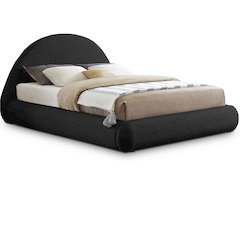 Rudy Black Teddy Fabric Queen Bed