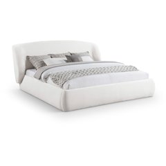 Sandro Cream Chenille Fabric Upholstered Queen Bed