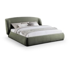 Sandro Green Chenille Fabric Upholstered Full Bed