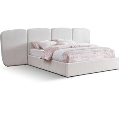Shiloh Cream Boucle Fabric King Bed