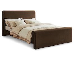 Sloan Brown Velvet King Bed