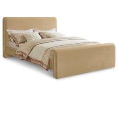 Sloan Camel Velvet King Bed