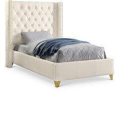 Soho White Vegan Leather Twin Bed
