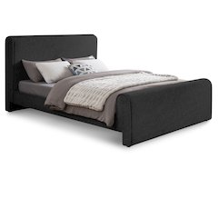 Stylus Black Boucle Fabric King Bed