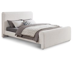Stylus Cream Boucle Fabric King Bed