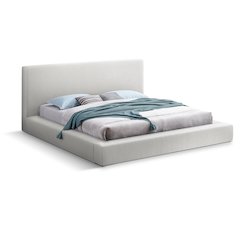 Terra Cream Boucle Fabric King Bed
