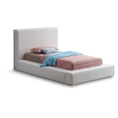 Terra Cream Boucle Fabric Twin Bed