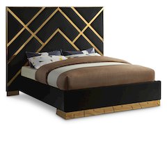 Vector Black Velvet Queen Bed