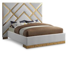 Vector White Vegan Leather King Bed