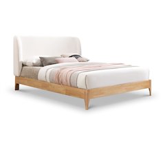 Ventura Cream Polyester Fabric Queen Bed