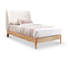 Ventura Cream Polyester Fabric Twin Bed