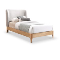 Ventura Grey Polyester Fabric Twin Bed