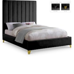 Via Black Velvet Full Bed