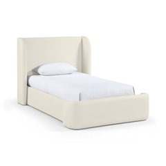 Warby Cream Vegan Leather Upholstered Twin Bed