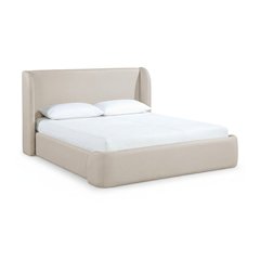 Warby Taupe Vegan Leather Upholstered Queen Bed