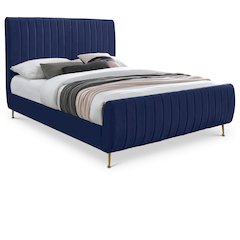 Zara Navy Velvet King Bed