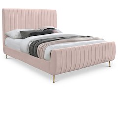Zara Pink Velvet Full Bed