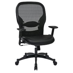 Ergonomic Office Chair – Black Leather Desk Chair for Home Office Use