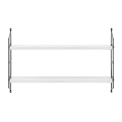 Severini Floating Bracket Farmhouse Two-Tier Wall Shelf - Black/White
