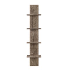 Arica Utility Column 4-Tier Spine Wall Shelves - Hickory