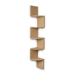 Large Laminated Beech Veneer Corner Wall Mount Shelf