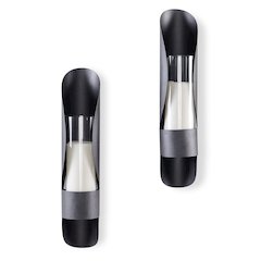 Wall Mount Hugging Metal Candle Sconces with Glass Inserts - (Set of 2) - Black