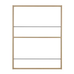 Steiner Beech Square 2-Tier Kids Book or Toy Figure Wall Bookshelf - Black Rods