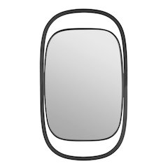 Sonya 29.6-inch Contemporary Rectangular Wall Mirror with Black Iron Frame