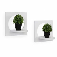 Set of 2 Silhouette  Shelves-White