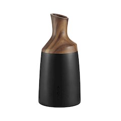 Milo Kande Carafe Modern Two Tone Tabletop Vase - Black and Walnut - Large