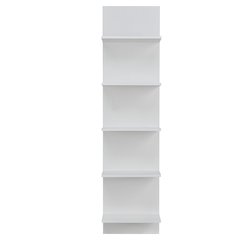 White Finish Wide Column Wall Shelf