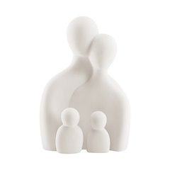 Hans Cream Abstract Nesting 3 Piece Family of 4 Matte Ceramic Sculpture Figures