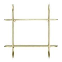 Two-Tier Warm Gold Metal Hanging Bracket Wall Mounted Shelf