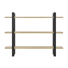 Rio Three Tier Floating Bracket Wall Shelf - Chestnut