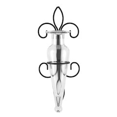 Amphora Vase on Fleur Lis Sconce Clear