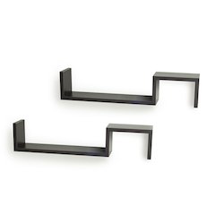 Espresso "S" Wall Mount Shelves (Set of 2)