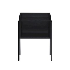 Kazuyo Mid-Century Modern Black Metal Two-Tier End Side Table - Black