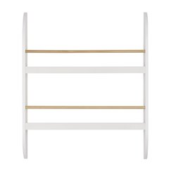 Steiner White Rounded 2-Tier Kids Book Magazine Wall Bookcase - Wood-toned Rods