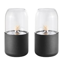 Ambrose Oil Lamp Rope Wick Clean-Burning Tabletop Portable Fire Pit Set of 2
