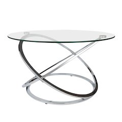 Galaxy Chrome and Tempered Glass Round Coffee Table