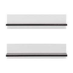 Repose Display Photo Ledge Shelf Set of 2 - White/Dark Walnut